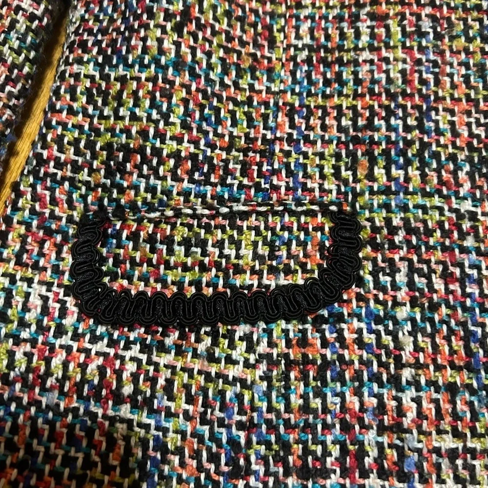 Y2K Sagharbor Women’s Wool Blazer Button Up Multi Colors Suit Jacket Size 14P - Picture 3 of 11